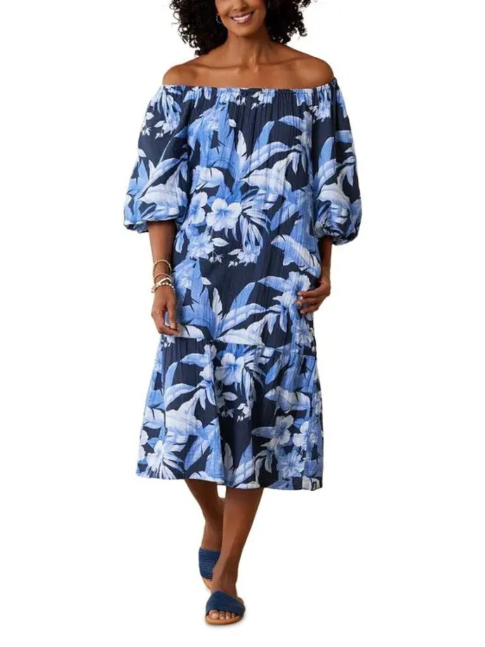 NWT Tommy Bahama Women's Daybreak Hibiscus Off The Shoulder Dress Small S